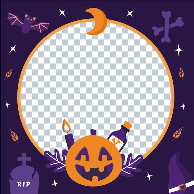 Gratis vector handgetekende halloween sociale media framesjabloon