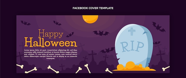 Gratis vector handgetekende halloween sociale media voorbladsjabloon