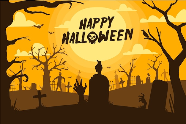 Handgetekende halloween wallpaper