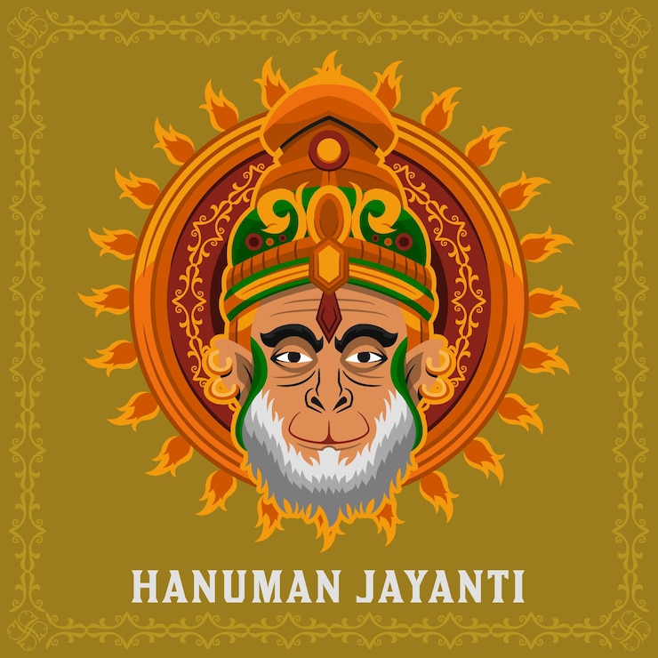 Gratis Vector handgetekende hanuman jayanti illustratie