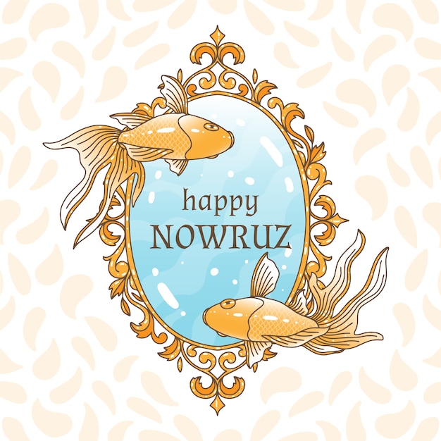 Gratis vector handgetekende happy nowruz-dagthema