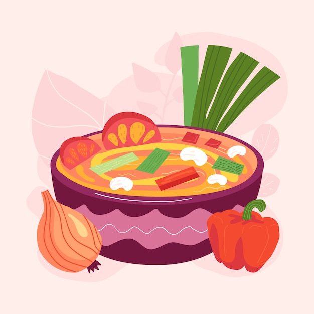 Handgetekende heerlijke locro-illustratie