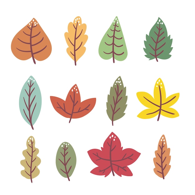 Gratis vector handgetekende herfstbladeren collectie