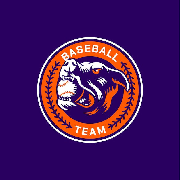 Handgetekende honkbal logo sjabloon