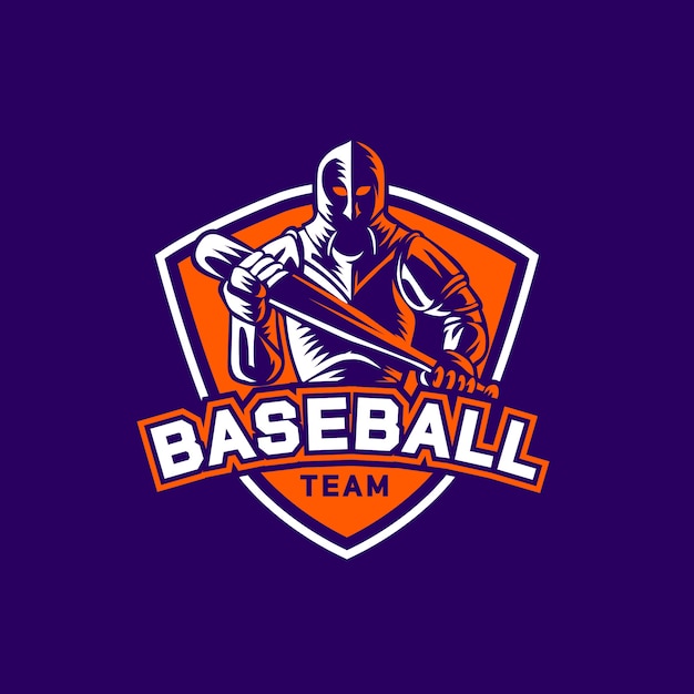 Handgetekende honkbal logo sjabloon