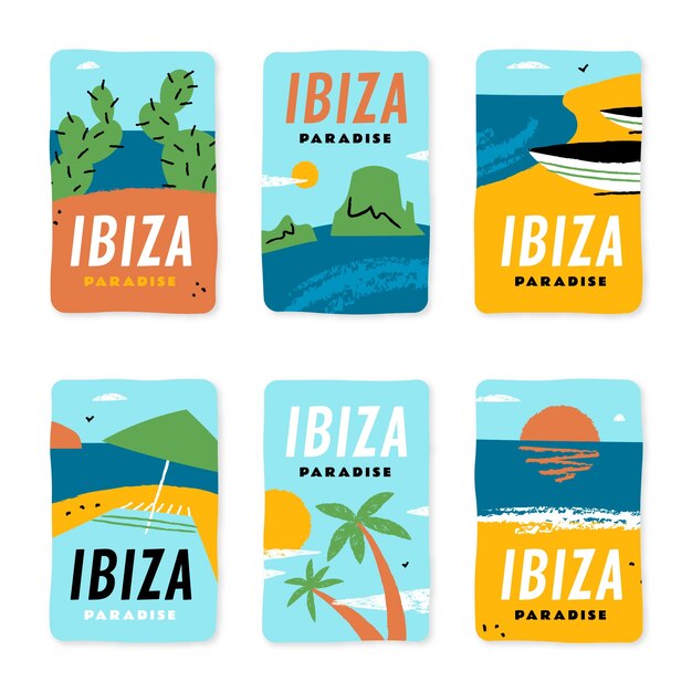 Handgetekende ibiza-badges