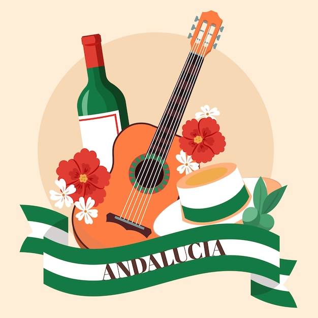 Gratis vector handgetekende illustratie van andalusië