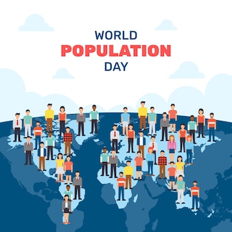 Handgetekende illustratie van de wereldbevolkingsdag