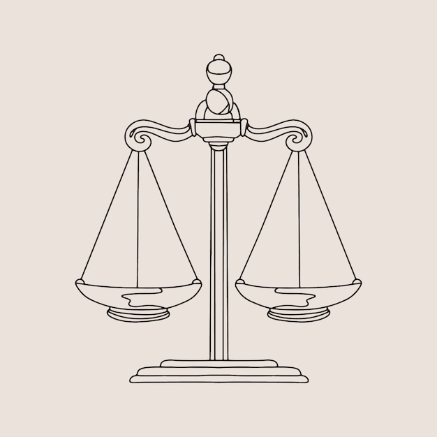 Handgetekende illustratie van een advocaat