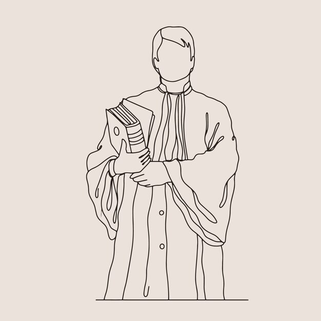 Handgetekende illustratie van een advocaat