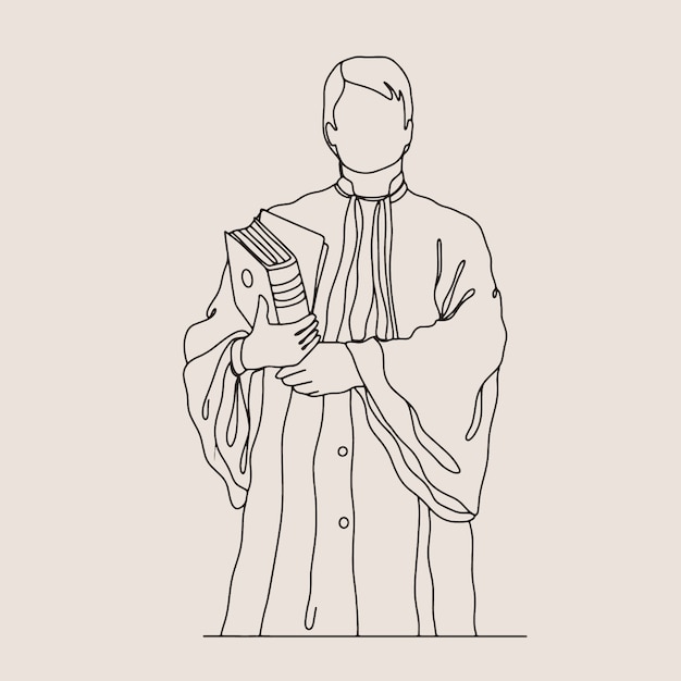 Handgetekende illustratie van een advocaat