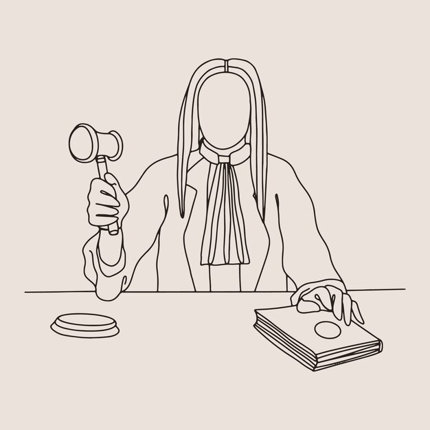 Handgetekende illustratie van een advocaat