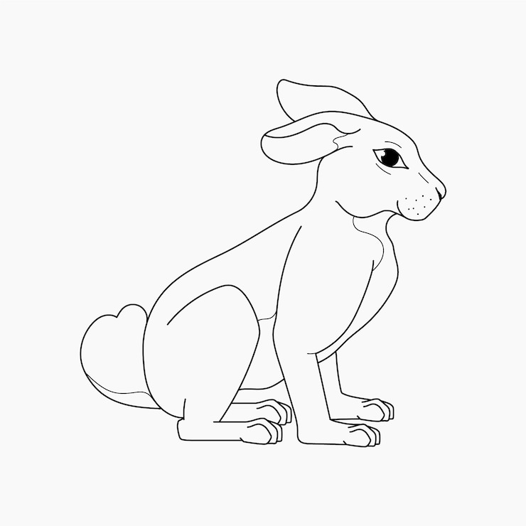 Gratis Vector handgetekende illustratie van een konijn