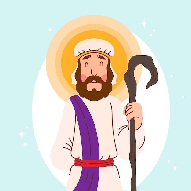 Gratis vector handgetekende illustratie van heilige joseph