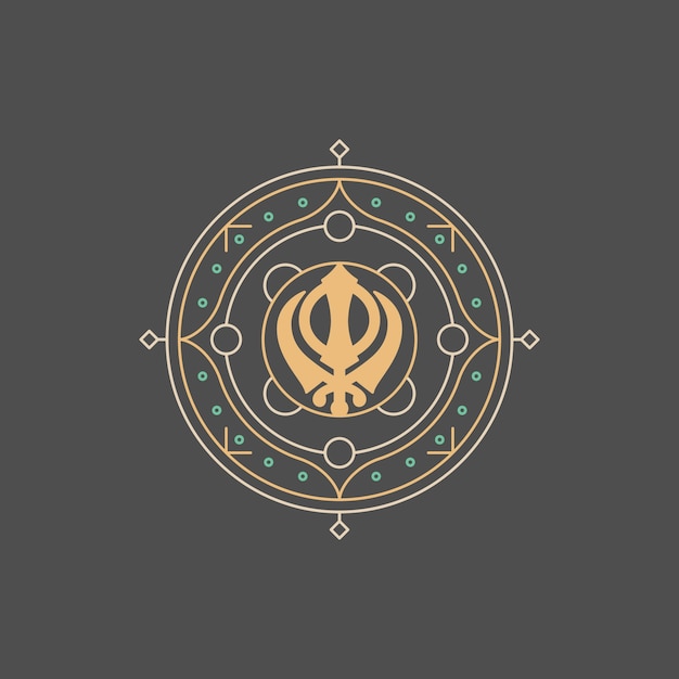 Gratis vector handgetekende illustratie van het sikh-symbool