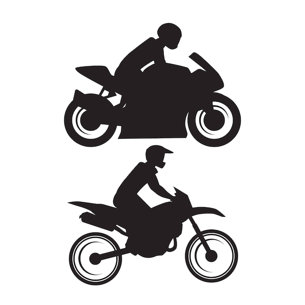 Handgetekende illustratie van het silhouet van een motorfiets