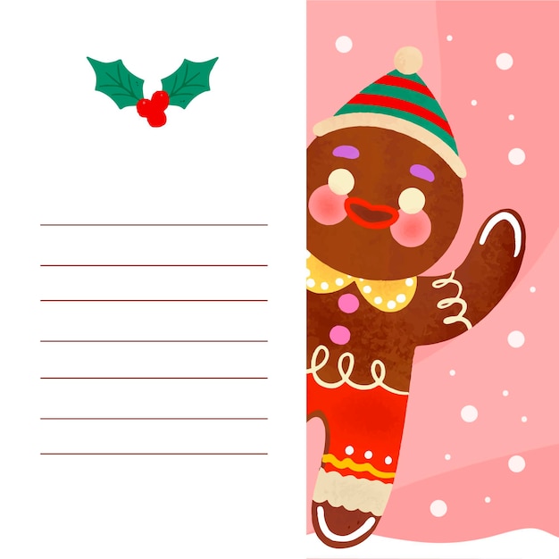 Gratis vector handgetekende illustratie van kerstkarakter met lege banner