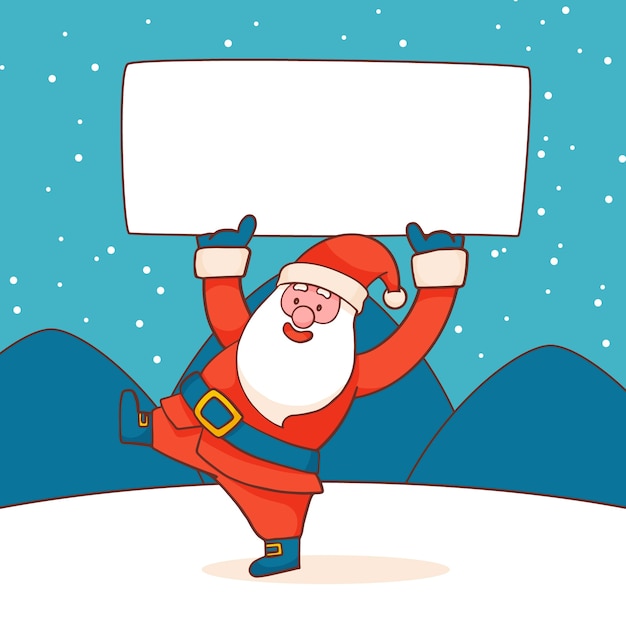 Gratis vector handgetekende illustratie van kerstkarakter met lege banner