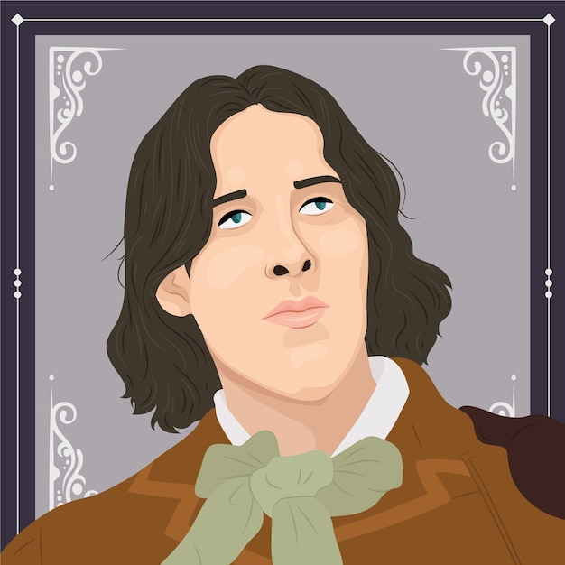 Handgetekende illustratie van oscar wilde