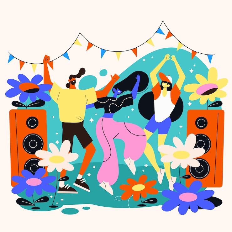 Gratis Vector handgetekende illustratie van tuinfeest