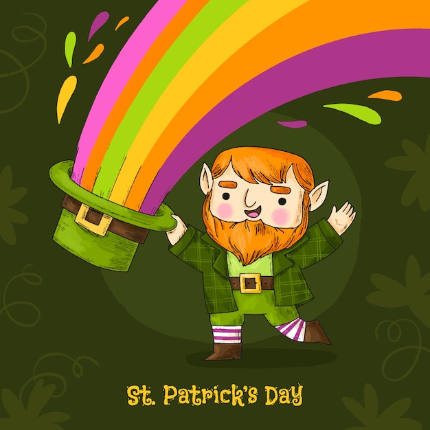 Handgetekende illustratie voor de viering van st patrick's day