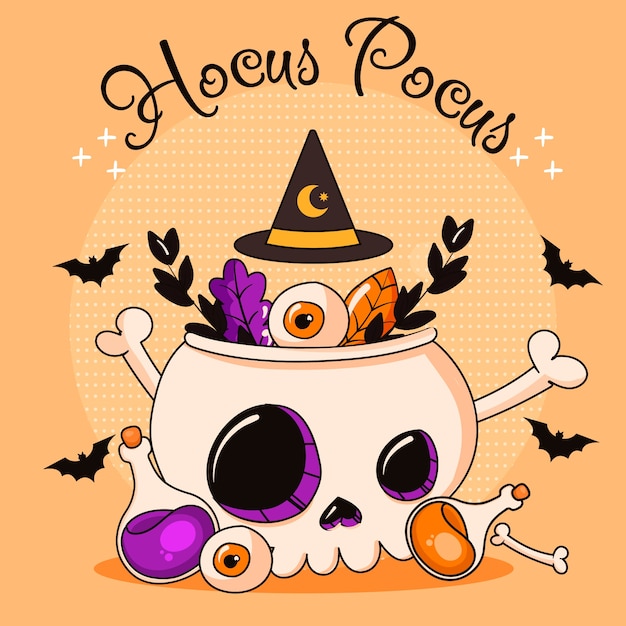 Gratis vector handgetekende illustratie voor halloween-feest