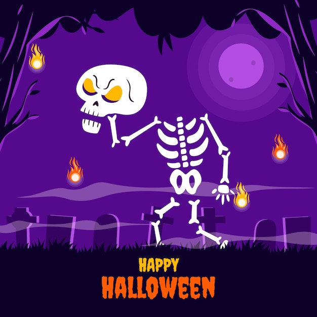 Gratis vector handgetekende illustratie voor halloween-feest