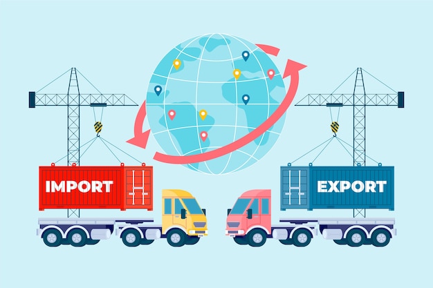 Handgetekende import- en exportafbeeldingen