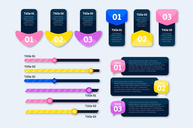 Handgetekende infographic elementencollectie