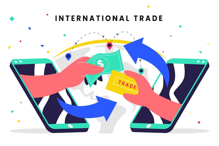 Gratis Vector handgetekende internationale handel