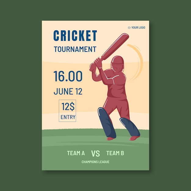 Gratis vector handgetekende ipl cricket-poster