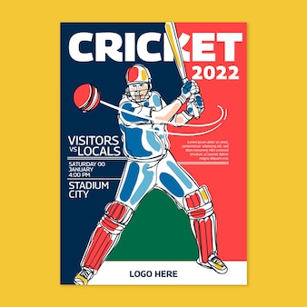Handgetekende ipl cricket-poster