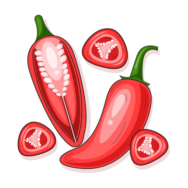 Gratis vector handgetekende jalapeno-illustratie