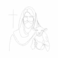 Gratis vector handgetekende jezus tekening illustratie
