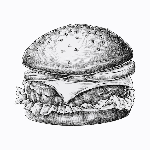 Handgetekende kaasburger