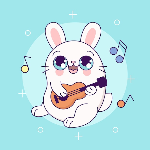 Gratis vector handgetekende kawaii dierenillustratie