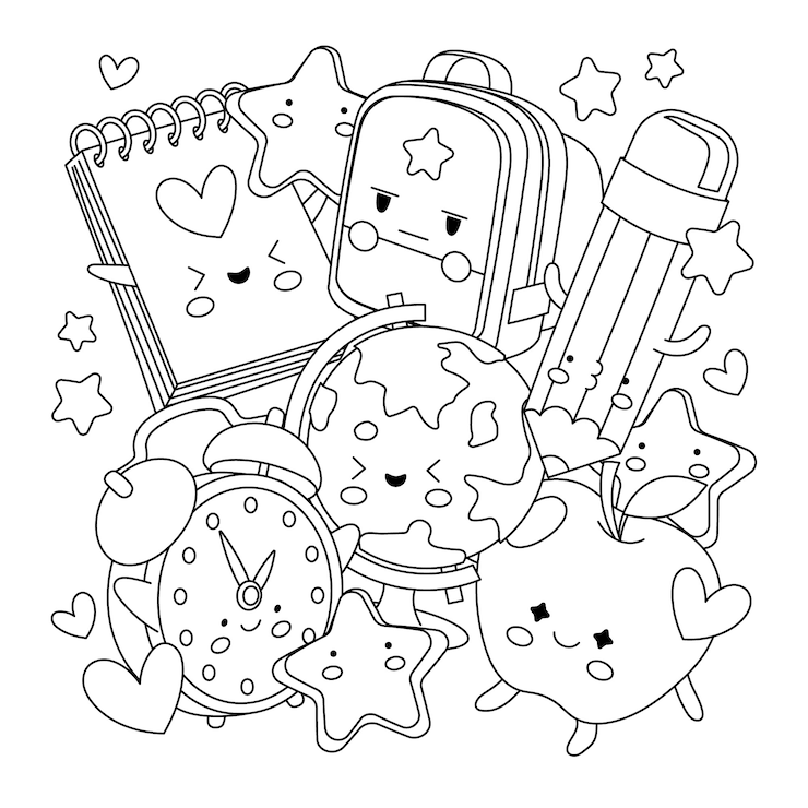 Gratis Vector handgetekende kawaii-illustratie