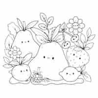 Gratis vector handgetekende kawaii illustratie.