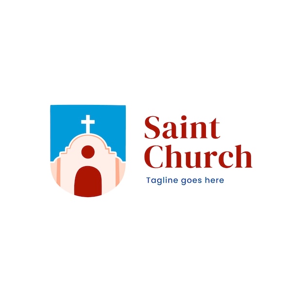 Gratis vector handgetekende kerk logo sjabloon