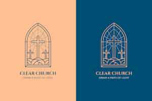 Gratis vector handgetekende kerk logo sjabloon