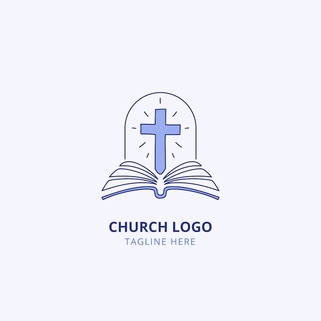 Handgetekende kerk logo sjabloon