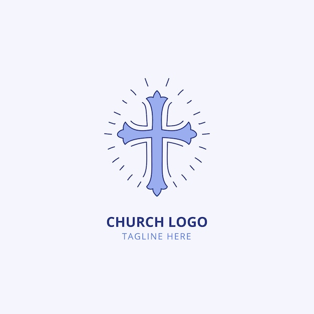 Gratis vector handgetekende kerk logo sjabloon