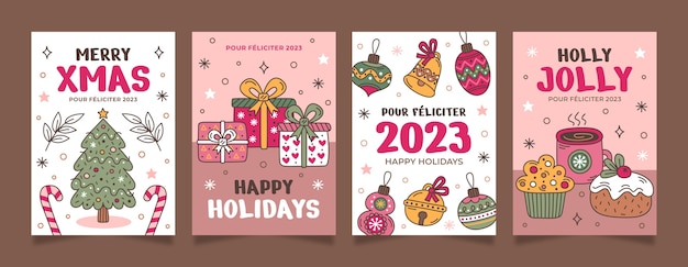 Handgetekende kerst pf 2023 kaarten collectie