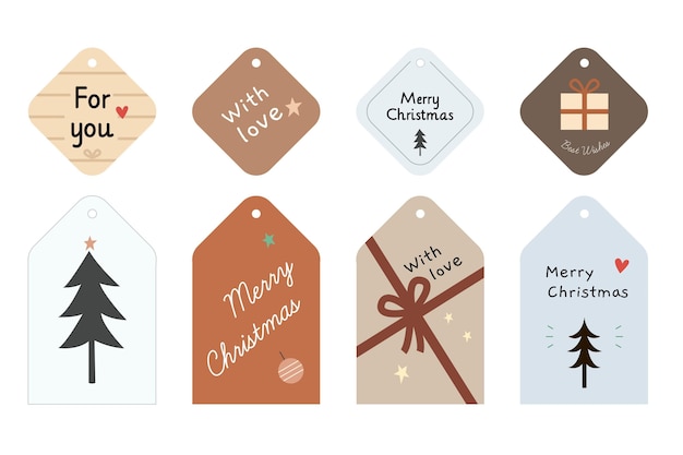 Gratis vector handgetekende kerstverkoop tags collectie