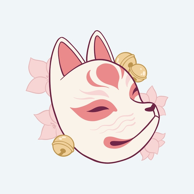 Gratis vector handgetekende kitsune-illustratie