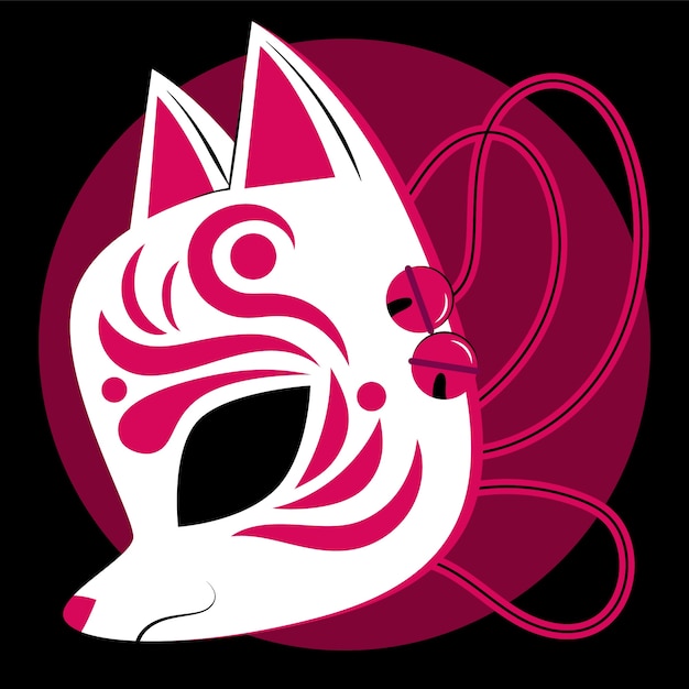 Gratis vector handgetekende kitsune-illustratie