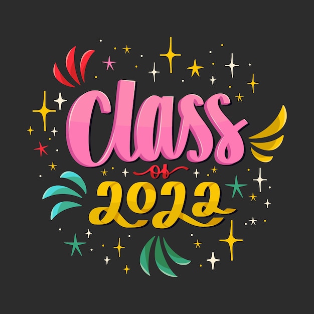 Gratis vector handgetekende klasse van 2022-letters