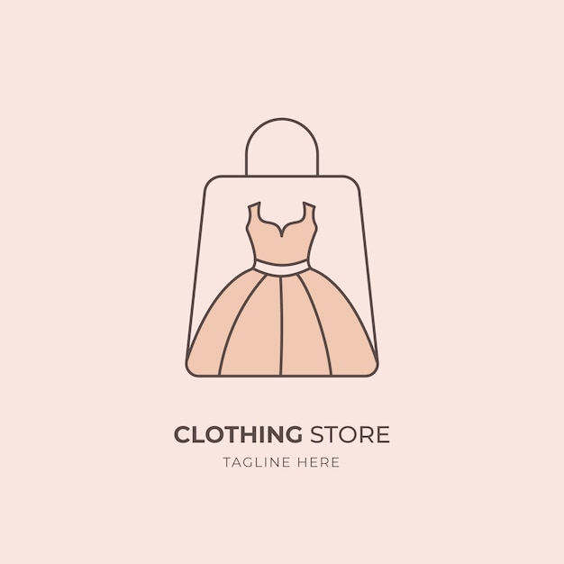 Gratis vector handgetekende kledingwinkel logo ontwerp