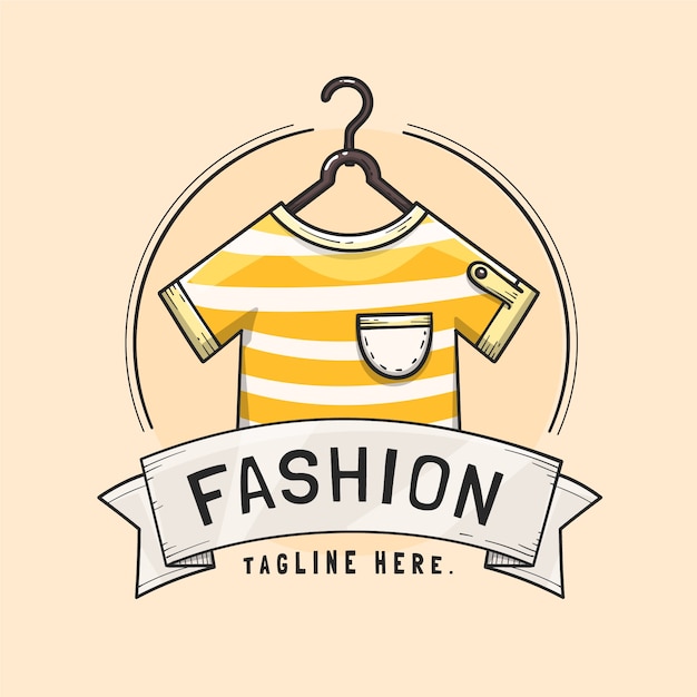 Gratis vector handgetekende kledingwinkel logo ontwerp