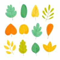 Gratis vector handgetekende kleurrijke bladeren